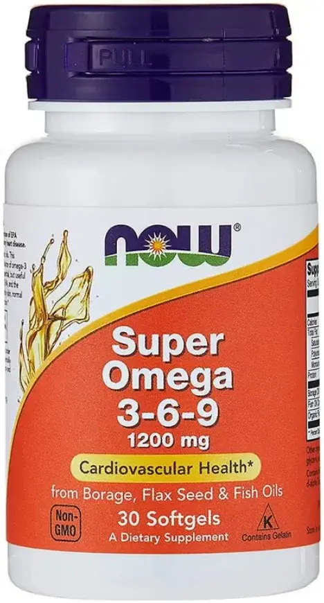 Now Super Omega 3-6-9 Heart & Brain Health Softgels 30s pack