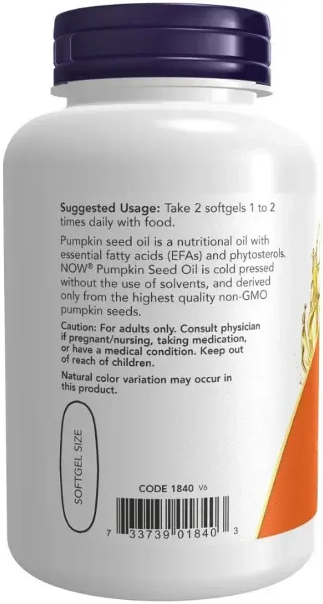 Now Pumpkin Seed Oil 1000mg Prostate & Urinary Health Softgels 100s