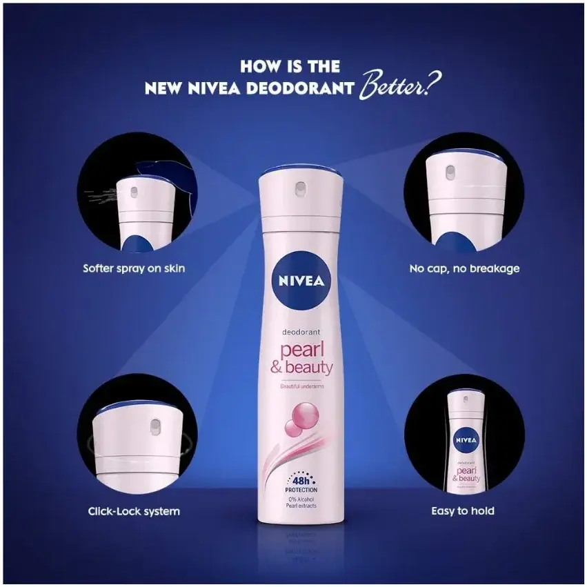 Nivea Pearl Beauty 48H Women's Antiperspirant Deodorant Spray 150ml