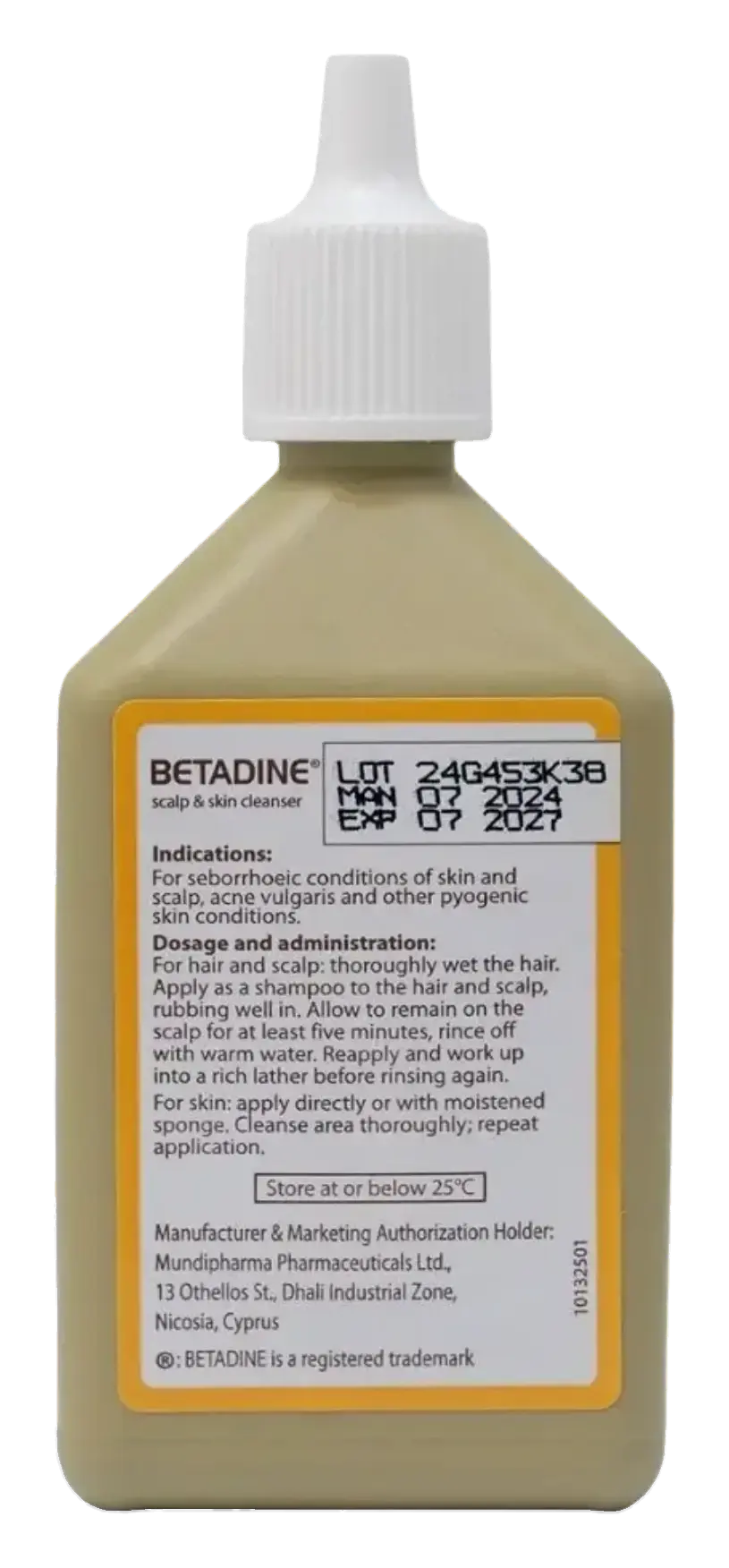 Betadine Povidone-Iodine Antiseptic Scalp & Skin Cleanser 125ml