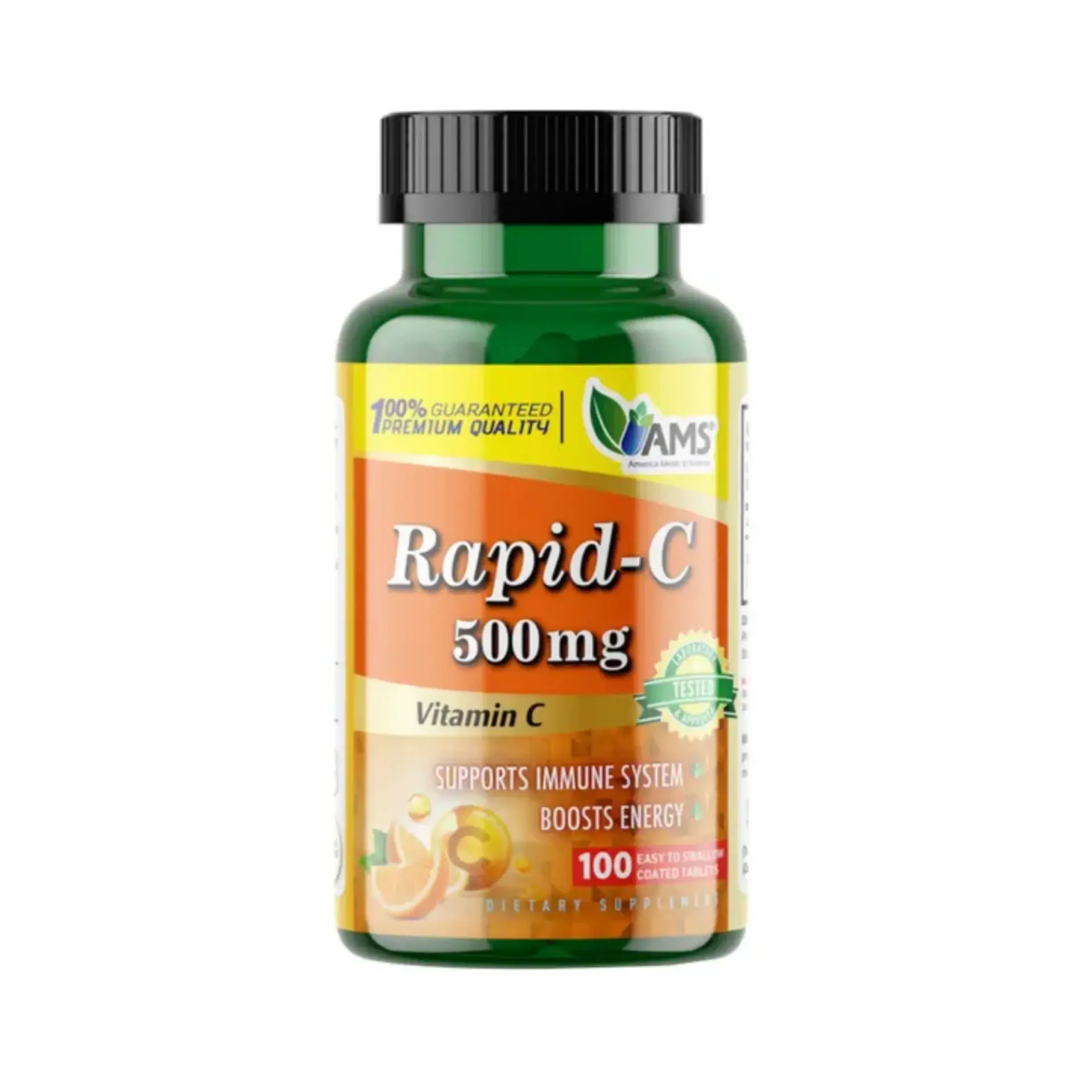 AMS Rapid C 500mg Fast-Release Vitamin C Immune Support Tablets 100s