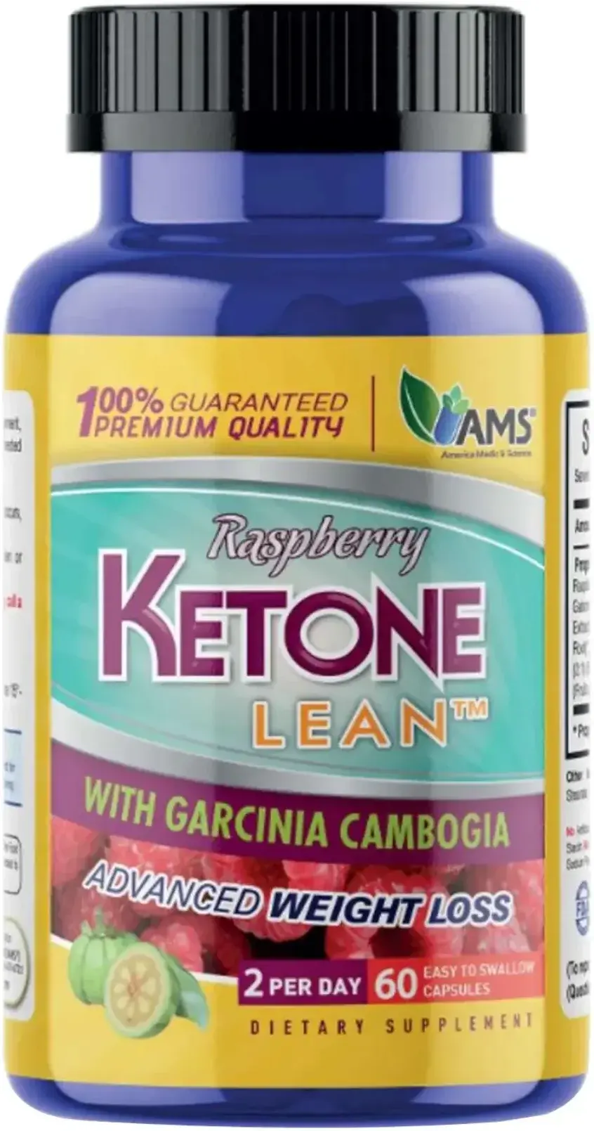 AMS Raspberry Ketone with Garcinia Weight Management Capsules 60s