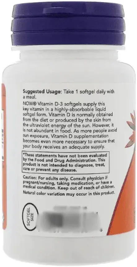 Now Vitamin D3 2000IU Bone & Immune Support Softgels 120s