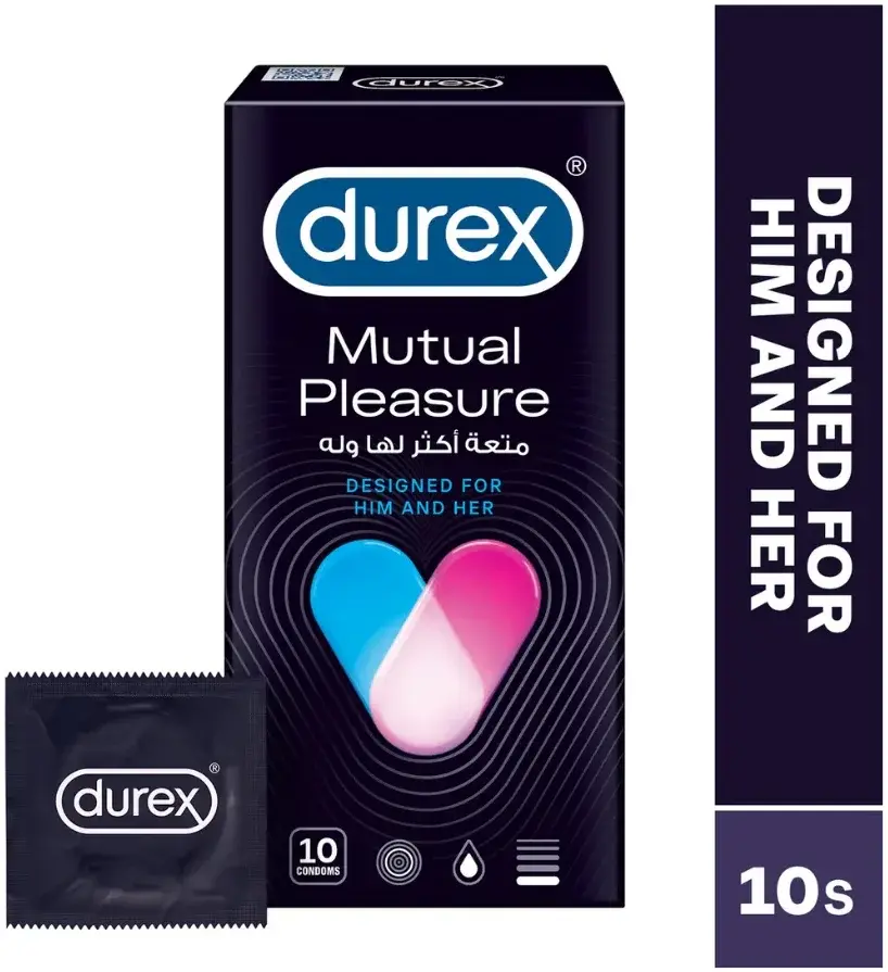 Durex Mutual Pleasure Ribbed & Dotted Condoms 10s