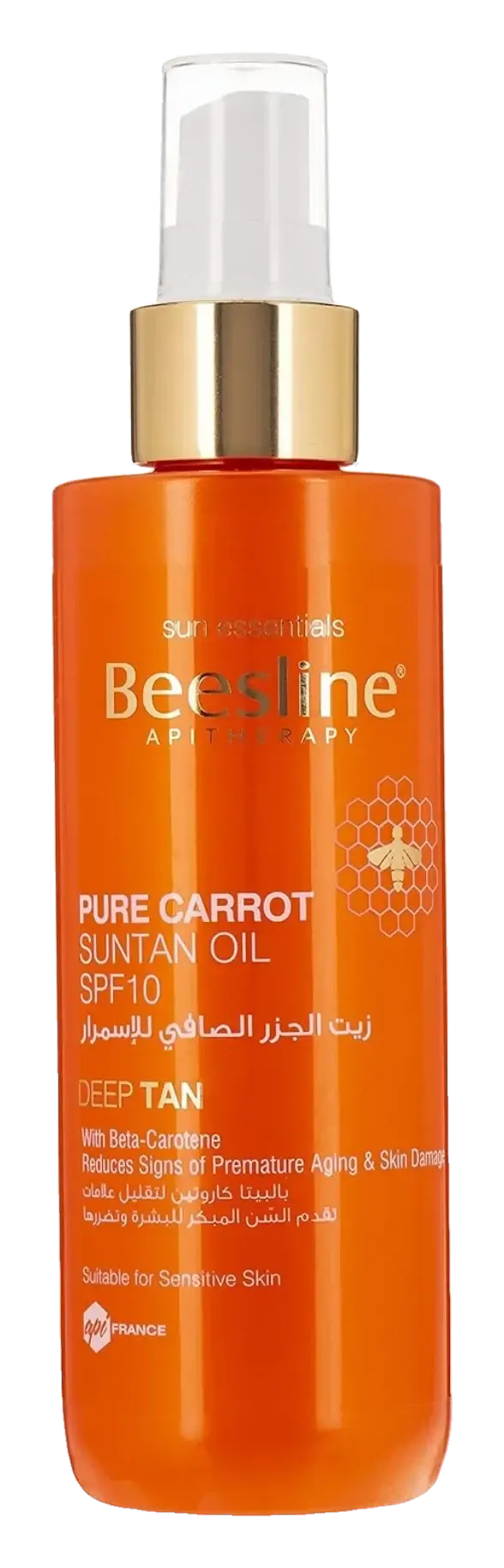 Beesline Pure Carrot Suntan Oil SPF10 Sun Protection 200ml pack