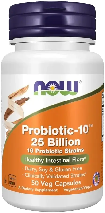 Now Probiotic-10 25 Billion CFU Digestive Health Veg Capsules 50s pack