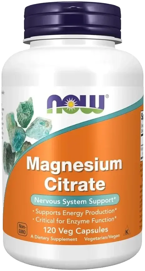 Now Magnesium Citrate Supplement Veg Capsules 120s pack