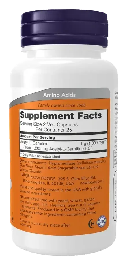 Now L-Carnitine Energy & Fitness Support Capsules 500mg 60s