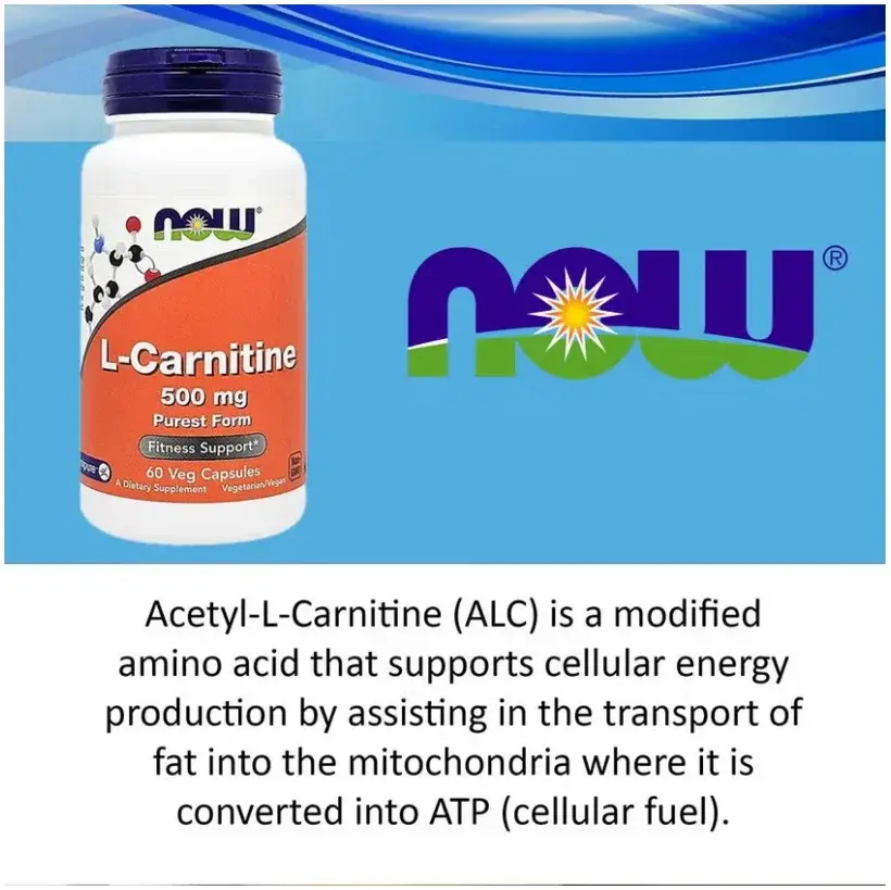 Now L-Carnitine Energy & Fitness Support Capsules 500mg 60s