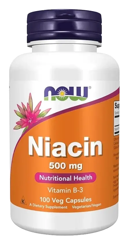 Now Niacin Vitamin B3 Supplement Tablets 500mg 100s pack