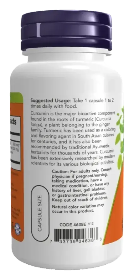 Now Curcumin Anti-Inflammatory Herbal Supplement Capsules 60s