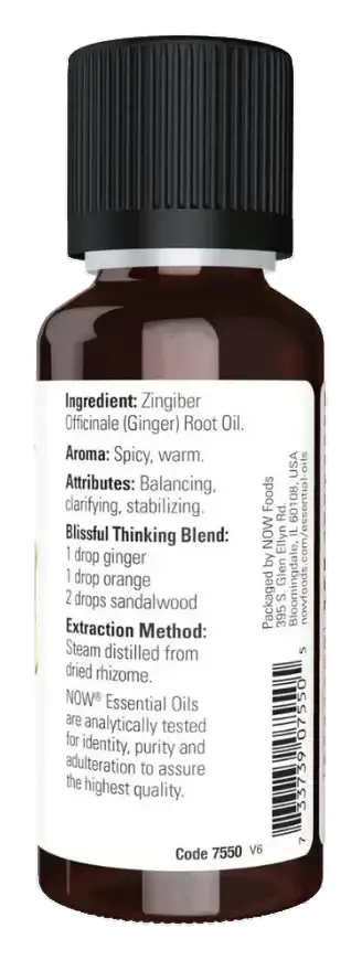Now Pure Ginger Essential Oil 30mL