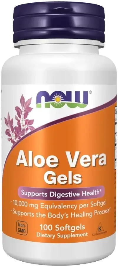 Now Aloe Vera Gel Skin & Digestive Support Softgels 10000mg 100s pack