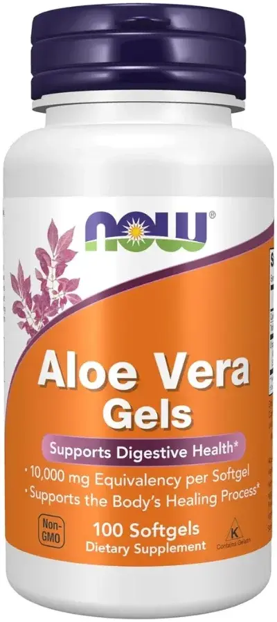 Now Aloe Vera Gel Skin & Digestive Support Softgels 10000mg 100s pack