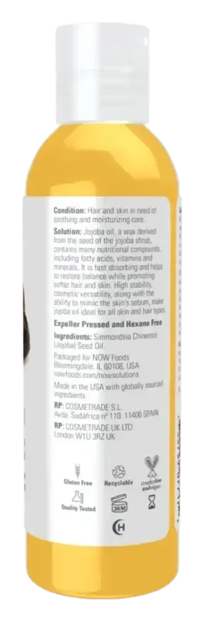 Now Solutions Multipurpose Jojoba Oil for Skin, Hair & Body 118mL