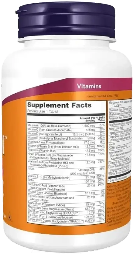 Now Adam Superior Men's Multivitamin Tablets 60s