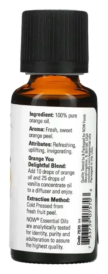 Now 100% Pure Orange Essential Oil 30mL
