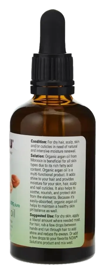 Now Solutions Certified Organic Argan Oil for Hair & Skin 59mL