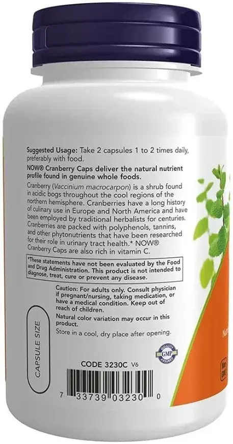Now Cranberry Urinary Tract Support Capsules with Vitamin C 100s