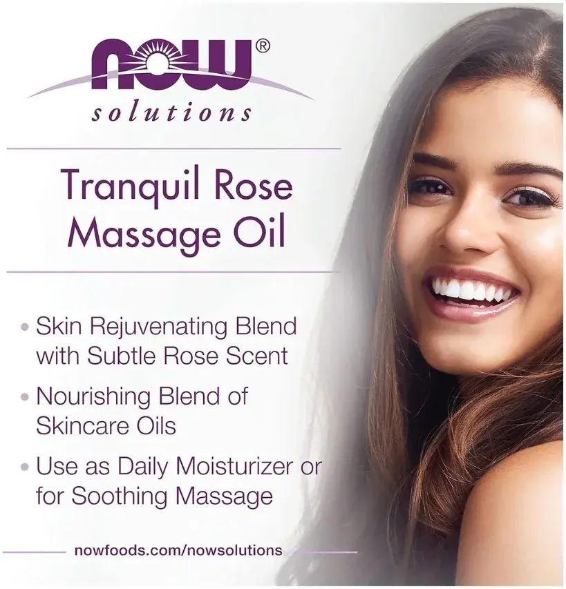 Now Solutions Tranquil Rose Relaxing Massage Oil 237mL