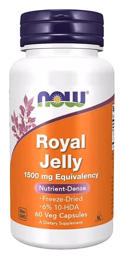 Now Royal Jelly Freeze-Dried Energy & Immunity Capsules 1500mg 60s pack