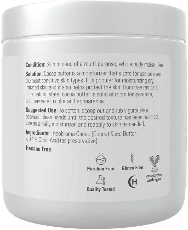 Now Solutions Organic Cocoa Butter Moisturising Skin Balm 198g