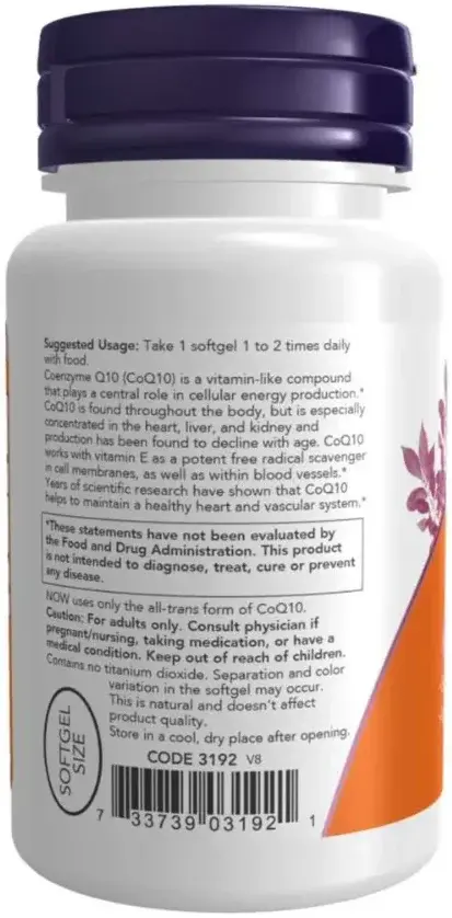 Now CoQ10 Cardiovascular & Energy Support Softgels 50mg 50s