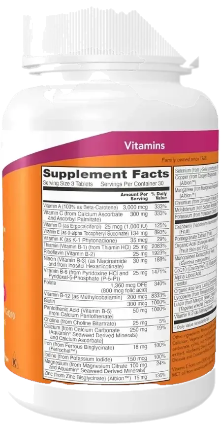 Now Eve Women's Multivitamin with Cranberry, ALA & CoQ10 Tablets 90s