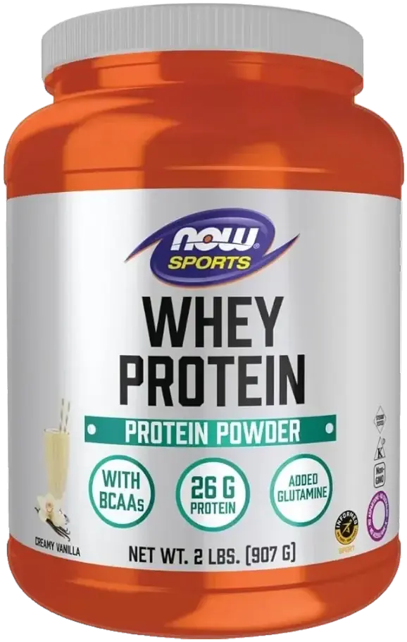 Now Whey Protein Natural Vanilla Flavour Powder 907g pack
