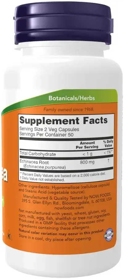 Now Echinacea Immune System Support Capsules 400mg 100s