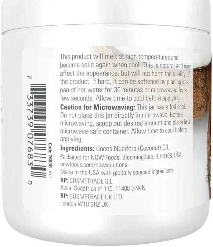 Now Solutions Revitalising Natural Coconut Oil for Skin & Hair 207mL