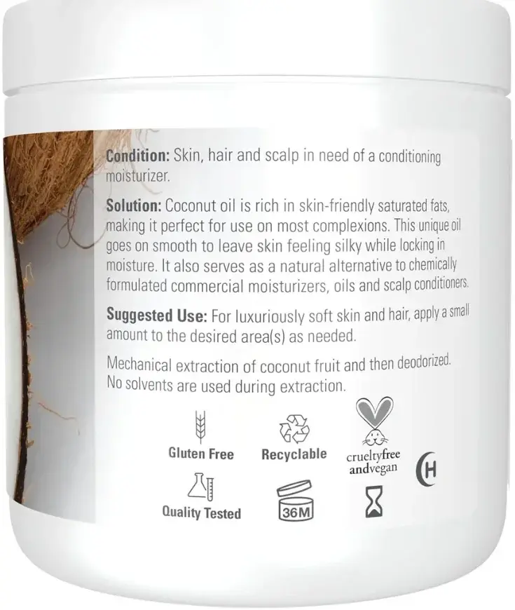 Now Solutions Revitalising Natural Coconut Oil for Skin & Hair 207mL