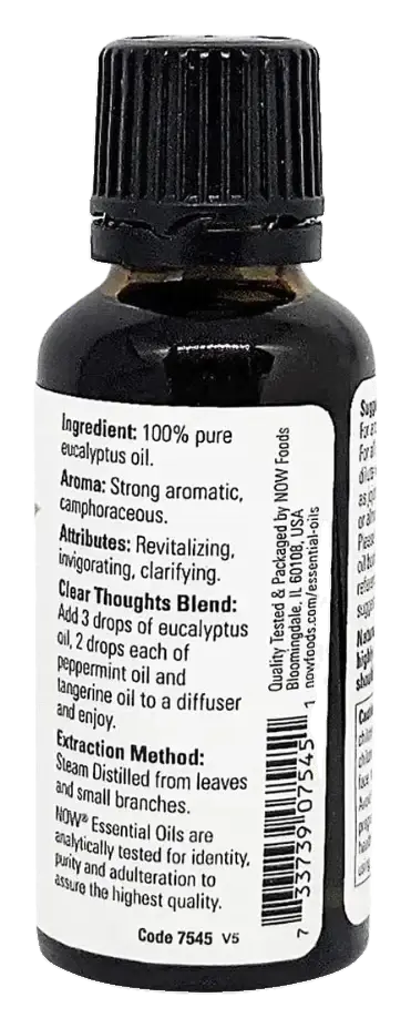 Now Organic 100% Pure Eucalyptus Essential Oil 30mL