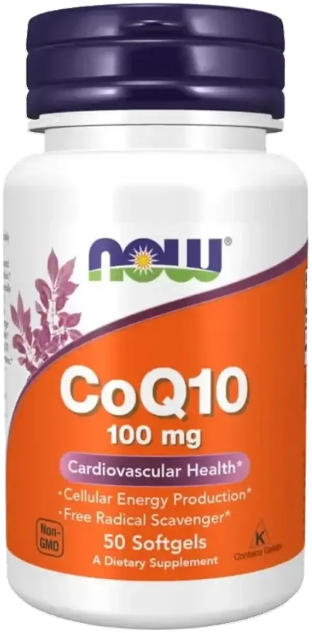 Now CoQ10 Cardiovascular & Energy Support Softgels 100mg 50s pack