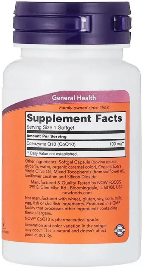 Now CoQ10 Cardiovascular & Energy Support Softgels 100mg 50s