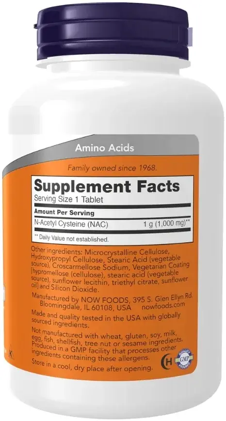 Now NAC Antioxidant & Immune Support Tablets 1000mg 120s