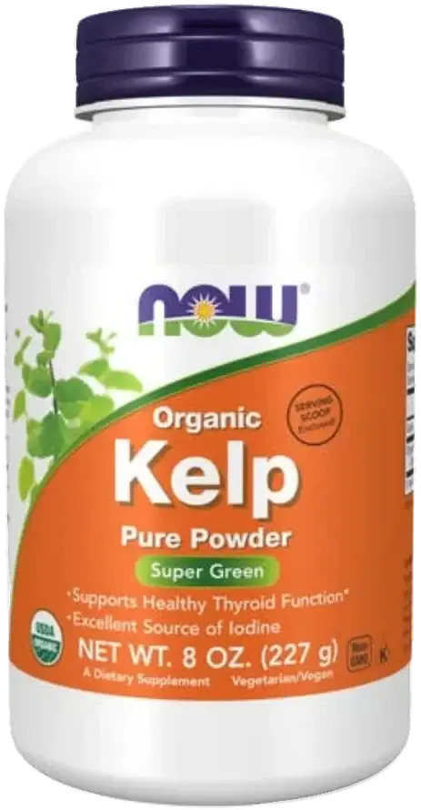 Now Organic Kelp Thyroid & Iodine Support Superfood Powder 227g pack
