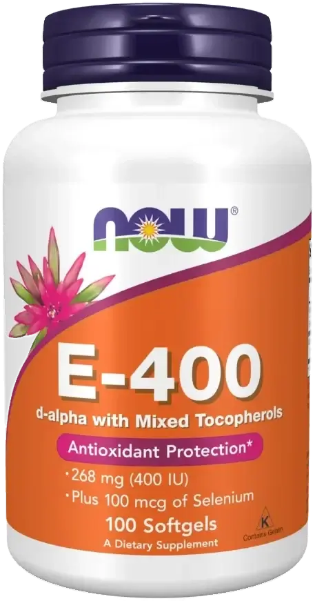 Now Vitamin E 400mg Antioxidant with Mixed Tocopherols Softgels 100s pack
