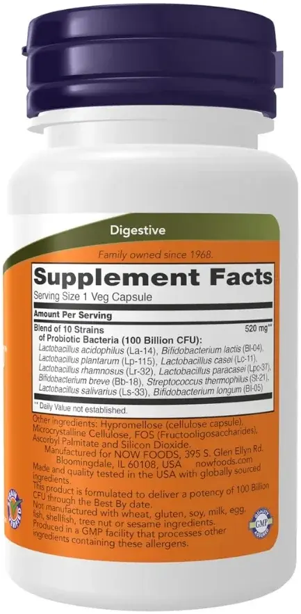 Now Probiotic-10 Digestive & Immune Support Capsules 30s