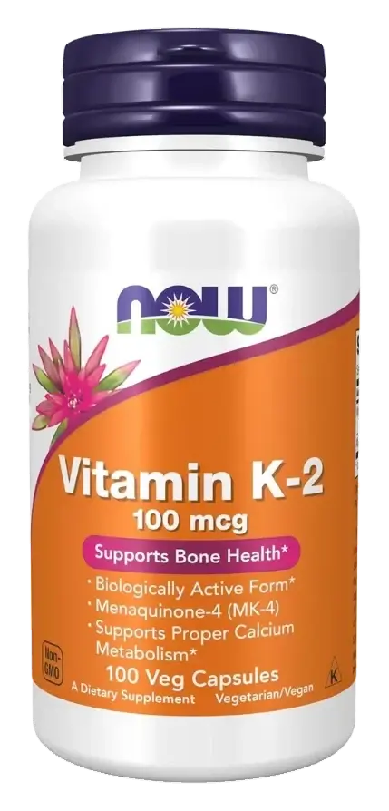 Now Vitamin K2 Bone & Cardiovascular Support Capsules 100mcg 100s pack