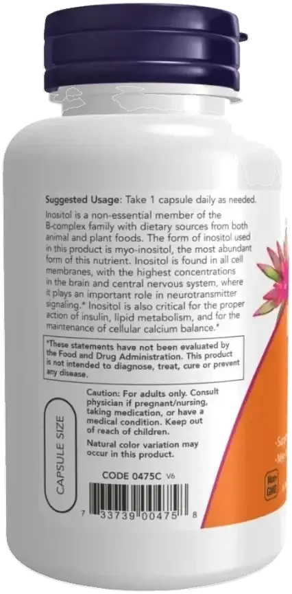 Now Inositol Cellular & Mood Health Support Capsules 500mg 100s