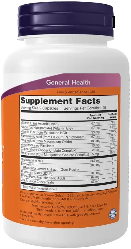 Now Glucosamine Chondroitin & MSM Joint Support Capsules 90s