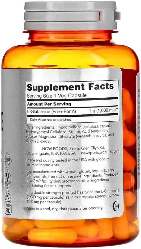 Now Sports L-Glutamine Immune & Muscle Support Capsules 1000mg 120s