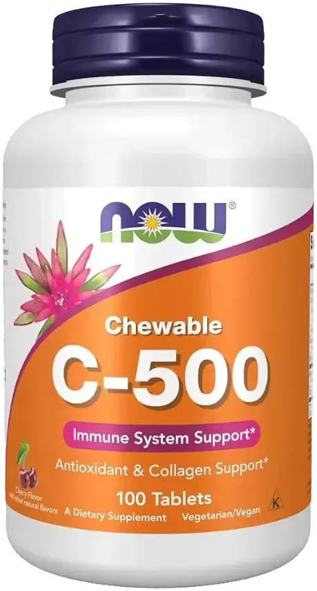 Now Vitamin C 500mg Antioxidant Supplement with Rosehips Tablets 100s pack