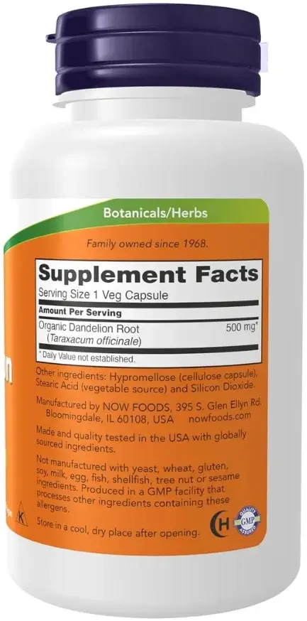 Now Dandelion Root Liver & Diuretic Support Capsules 500mg 100s