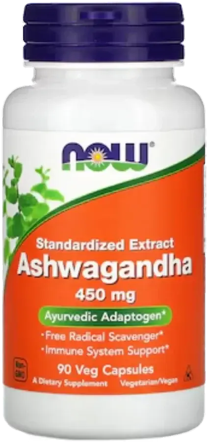 Now Ashwagandha Stress Relief & Adaptogen Capsules 450mg 90s pack