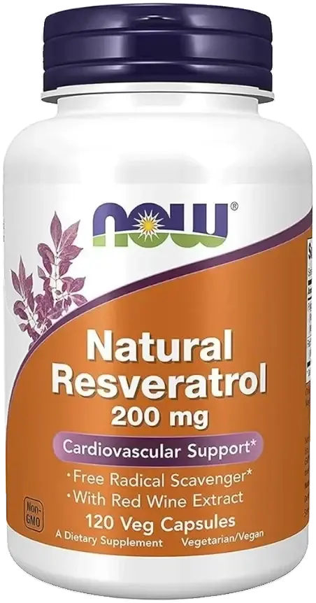 Now Natural Resveratrol Antioxidant Veg Capsules 200mg 120s pack