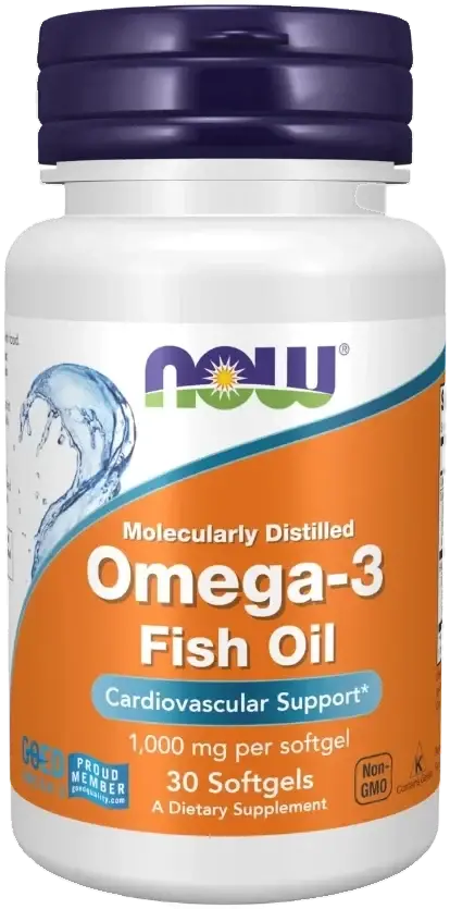 Now Omega-3 Fish Oil Cardiovascular Support Softgels 1000mg 30s pack