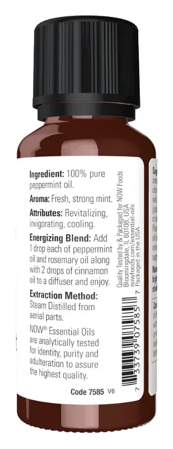 Now Organic 100% Pure Peppermint Essential Oil 30mL
