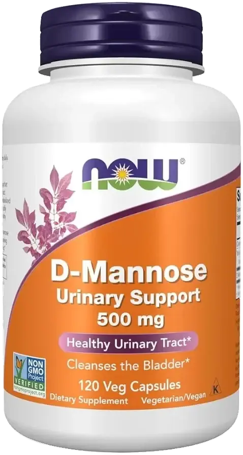 Now D-Mannose Urinary Tract Support Capsules 500mg 120s pack